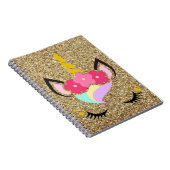 Speciaal Unicorn Gold Glitter Note Book Notitieboek (Rechterzijde)