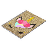 Speciaal Unicorn Gold Glitter Note Book Notitieboek (Linkerzijde)