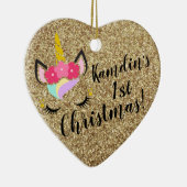 Speciaal Unicorn Gold Glitter XMAS Ornament (Rechts)