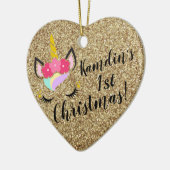 Speciaal Unicorn Gold Glitter XMAS Ornament (Links)