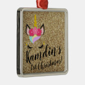 Speciaal Unicorn Gold Glitter XMAS Ornament (Rechts)