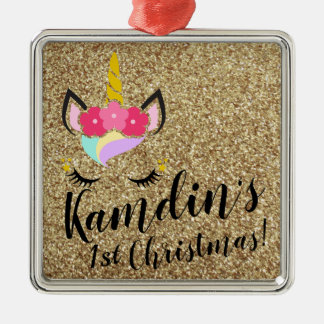 Speciaal Unicorn Gold Glitter XMAS Ornament