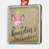 Speciaal Unicorn Gold Glitter XMAS Ornament (Links)