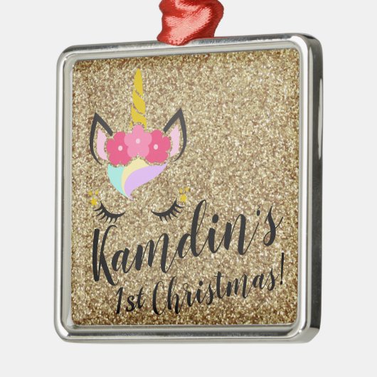 Speciaal Unicorn Gold Glitter XMAS Ornament (Links)