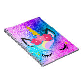 Speciaal Unicorn Ombre Glitter Note Book Notitieboek (Rechterzijde)