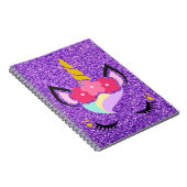 Speciaal Unicorn Paars Glitter Note Book Notitieboek (Rechterzijde)