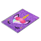 Speciaal Unicorn Paars Glitter Note Book Notitieboek (Linkerzijde)