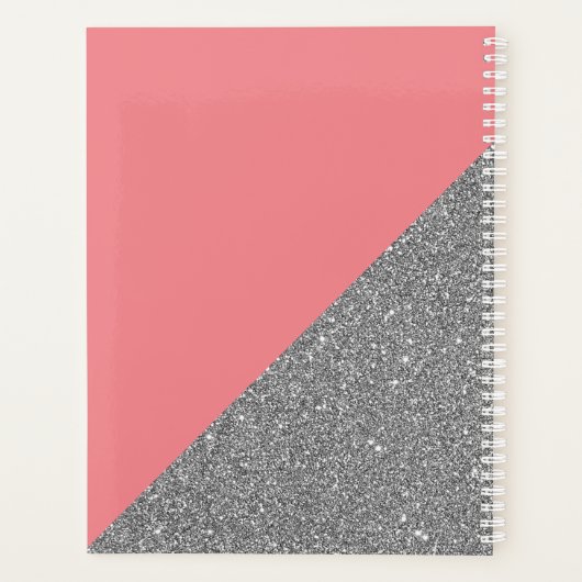 Speciaal Unicorn Pastel Rainbow Glitter Planner (Achterkant)