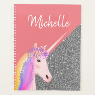 Speciaal Unicorn Pastel Rainbow Glitter Planner
