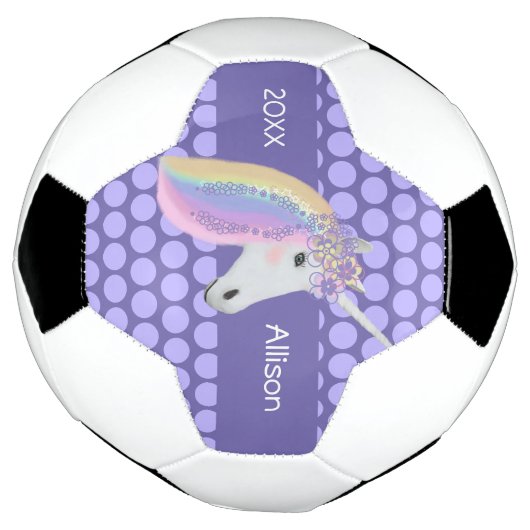 Speciaal Unicorn Rainbow Paars Voetbal (Gedraaid)
