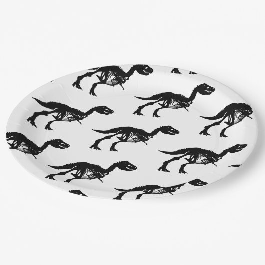 Speciaal uniek dinosaurusskeletpartijfeest borden papieren bordje (Gekanteld)