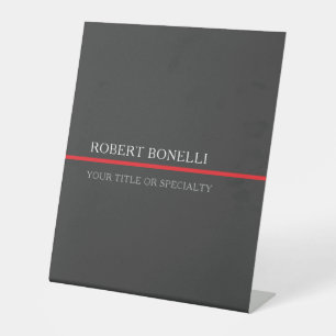 Speciaal Uniek Grijs Rood Elegant Modern Reclamebord Met Voetstuk