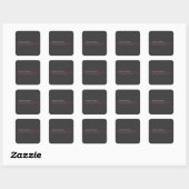 Speciaal Uniek Grijs Rood Elegant Modern Vierkante Sticker (Vel)