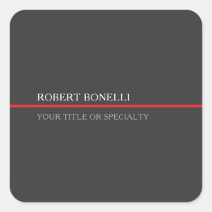 Speciaal Uniek Grijs Rood Elegant Modern Vierkante Sticker