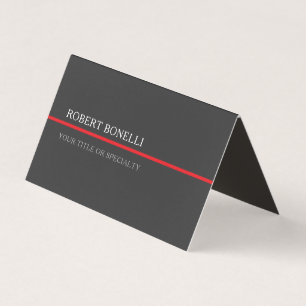 Speciaal Uniek Grijs Rood Elegant Modern Visitekaartje