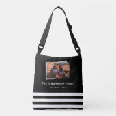 Speciaal uw foto in zwart Lijst met teksten Crossbody Tas (Voorkant)