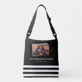 Speciaal uw foto in zwart Lijst met teksten Crossbody Tas