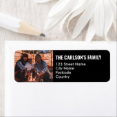 Speciaal uw foto in zwart Lijst met teksten Etiket (Insitu)