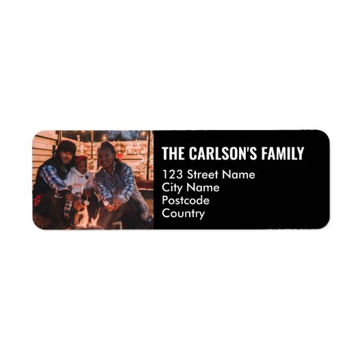 Speciaal uw foto in zwart Lijst met teksten Etiket (Voorkant)