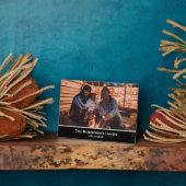 Speciaal uw foto in zwart Lijst met teksten Fotoplaat (Zijkant)