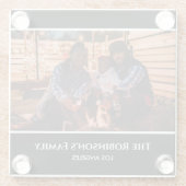 Speciaal uw foto in zwart Lijst met teksten Glazen Onderzetter (Achterkant)