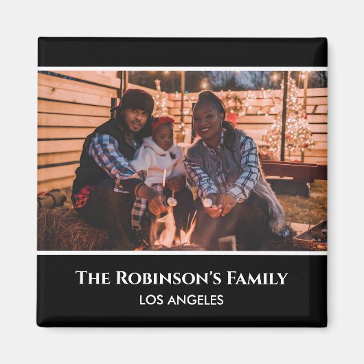 Speciaal uw foto in zwart Lijst met teksten Magneet (Voorkant)