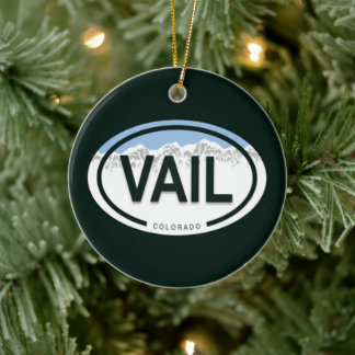Speciaal Vail Colorado Rocky Mountain Holiday Keramisch Ornament