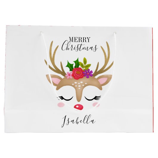 Speciaal vakantiedagen, rendierKerstmis Groot Cadeauzakje (Achterkant)