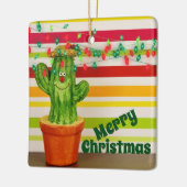 Speciaal vakantieduizendecactus voor kerst keramisch ornament (Links)