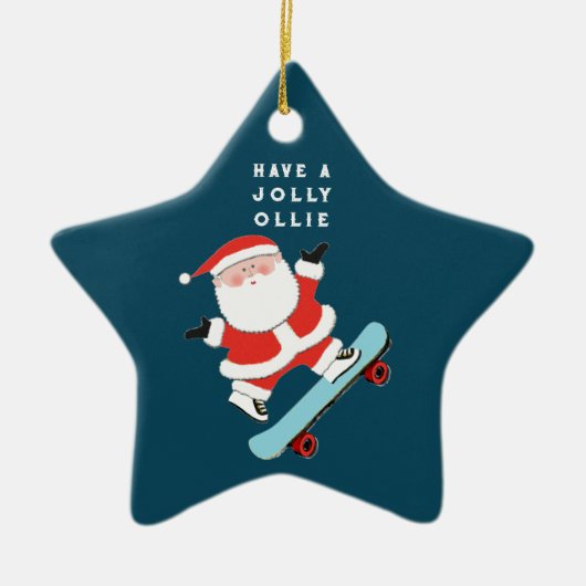 Speciaal vakantiegangskateboarden voor feestdagen keramisch ornament (Voorkant)