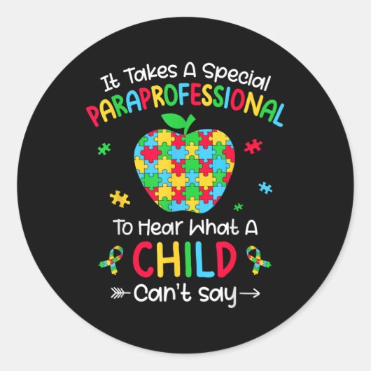 Speciaal vakman Autisme Leraar Ronde Sticker (Voorkant)