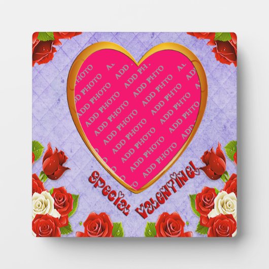 Speciaal Valentijn hart Lijst Foto Plaque toevoege Fotoplaat (Voorkant)