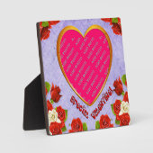 Speciaal Valentijn hart Lijst Foto Plaque toevoege Fotoplaat (Voorkant)