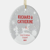 Speciaal Verloving, eerste kerstcadeautje Keramisch Ornament (Rechts)