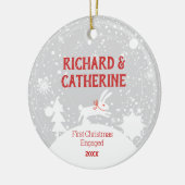 Speciaal Verloving, eerste kerstcadeautje Keramisch Ornament (Links)