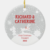 Speciaal Verloving, eerste kerstcadeautje Keramisch Ornament (Achterkant)