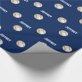 Speciaal verpakt papier, honkbal, blauw cadeaupapier (Hoek)