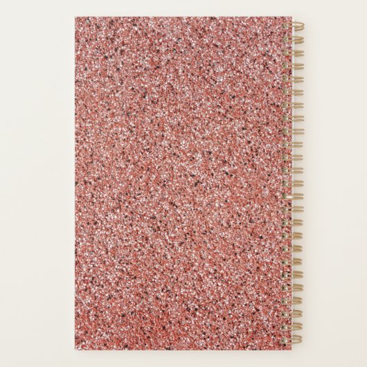 Speciaal verpleegkundige Roos Gold Glitter Planner (Achterkant)