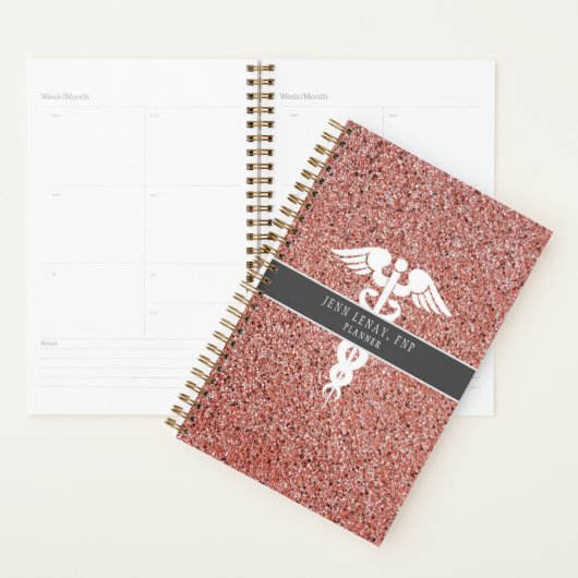 Speciaal verpleegkundige Roos Gold Glitter Planner (Display)