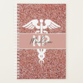 Speciaal verpleegkundige Roos Gold Glitter Planner (Voorkant)