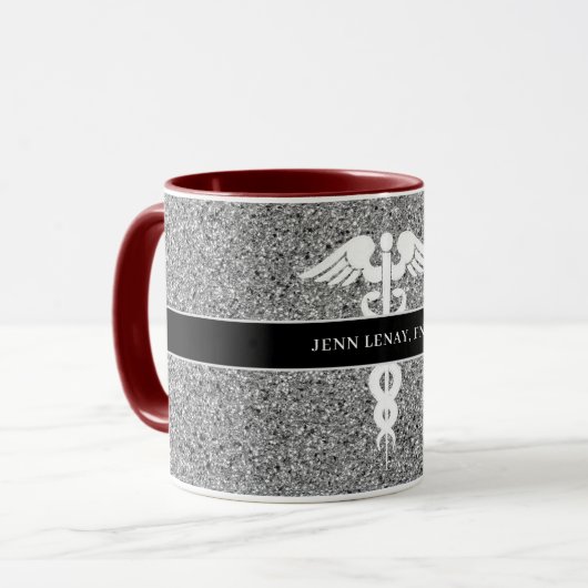 Speciaal verpleegkundige Silver Glitter Mok (Voorkant links)