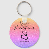 Speciaal verpleegkundigen Rainbow Glitter Sleutelhanger (Voorkant)