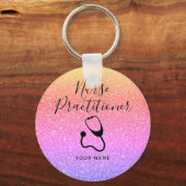 Speciaal verpleegkundigen Rainbow Glitter Sleutelhanger (Voorkant)
