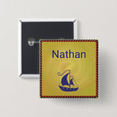 Speciaal verzend schip met Lijst van de Rope Vierkante Button 5,1 Cm (Voorkant /achterkant)