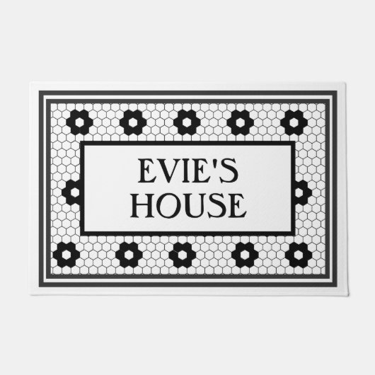 Speciaal verzoek 3 Zwart-wit Tegel Ontwerp Deurmat (Voorkant)