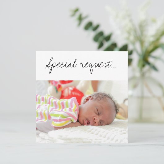 Speciaal verzoek Be My GodParent Sleeping Baby Kaa Kaart (Staand voorkant)