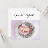 Speciaal verzoek Mijn GodOuder Baby in een Nest zi Kaart (Voorkant / Achterkant in situ)