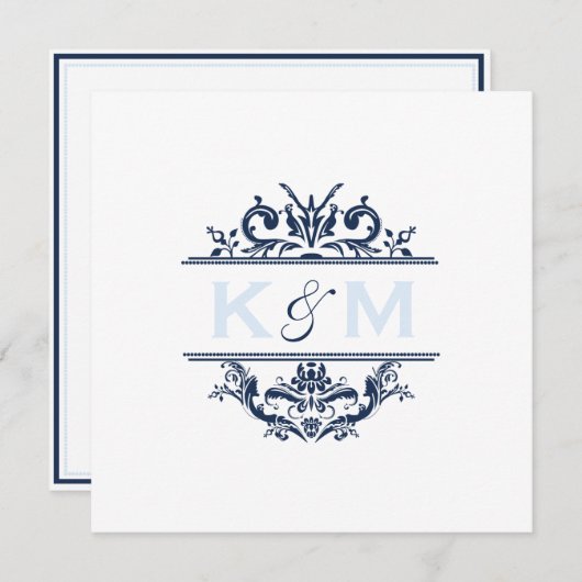 Speciaal verzoek voor de marine en Bleek blauw Kaart (Voorkant / Achterkant)