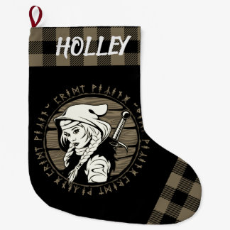 Speciaal Viking Archer Maiden runt Tan Black Grote Kerstsok