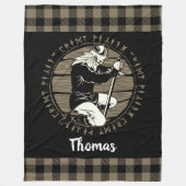 Speciaal Viking Kneeling Prayer Rune Tan Black Fleece Deken (Voorkant)